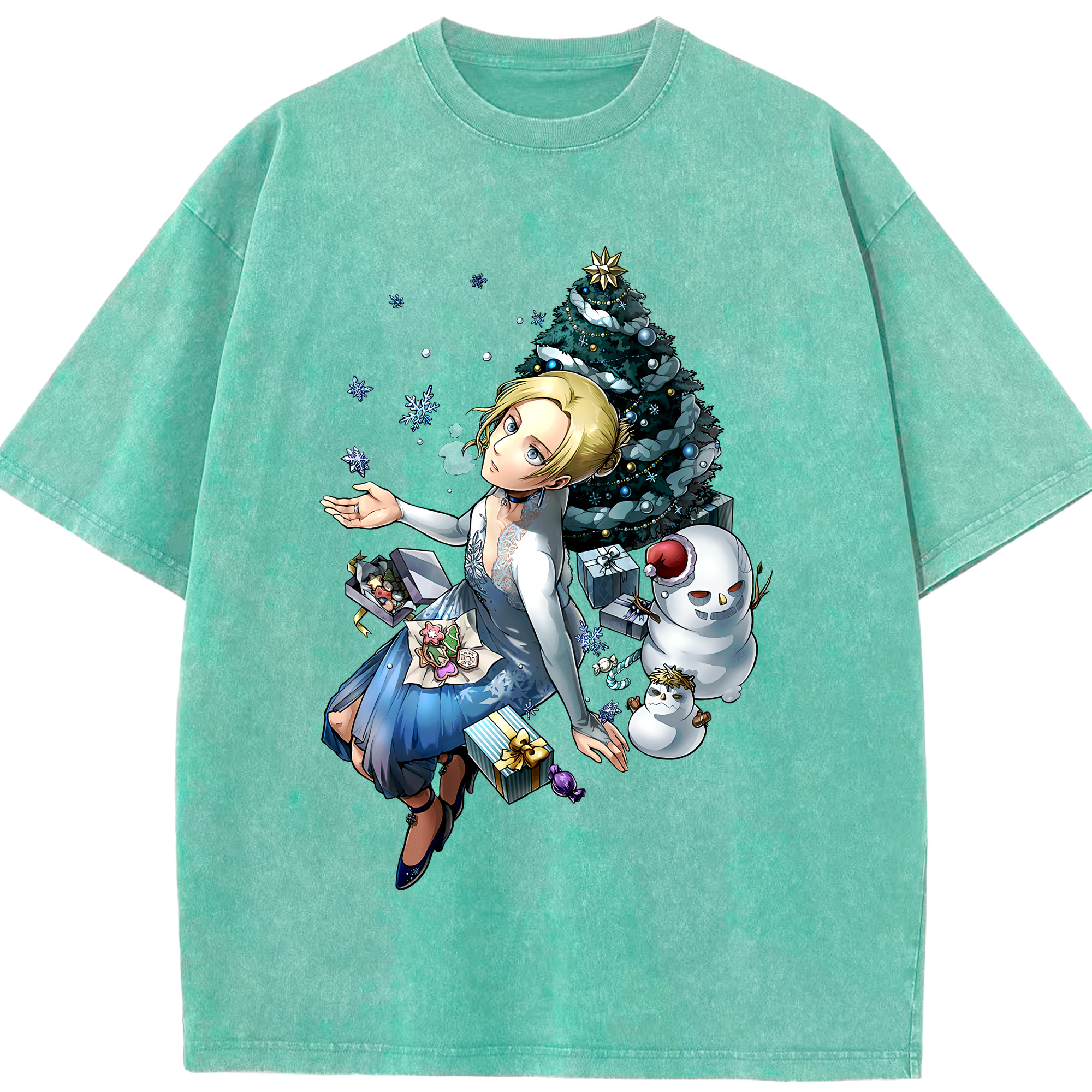 （画像用） 進撃の巨人 アニ・レオンハート Attack on Titan Annie Leonhart 綿100% ヴィンテージ風 半袖Tシャツ（フロントプリント）